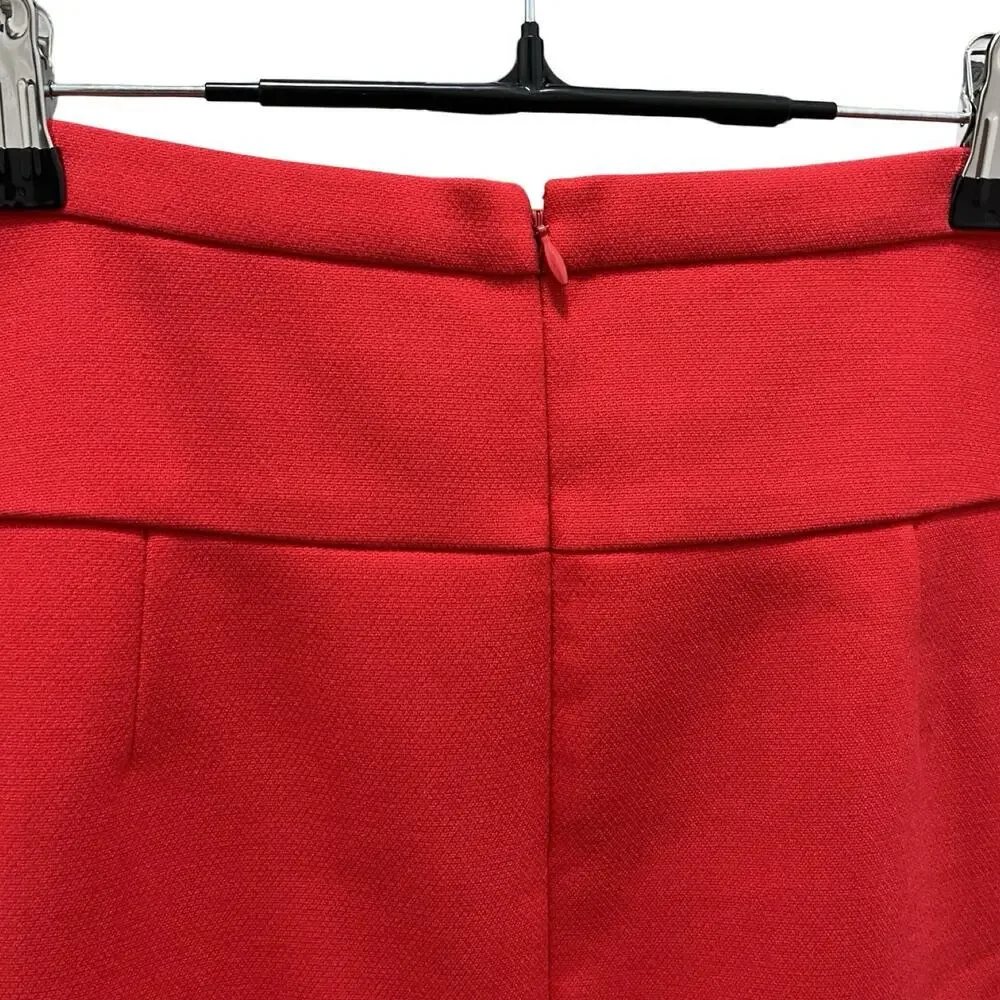 J Crew Box Pleat A Line Mini Skirt Size‎ 6 Red Preppy Holiday Christmas NWT